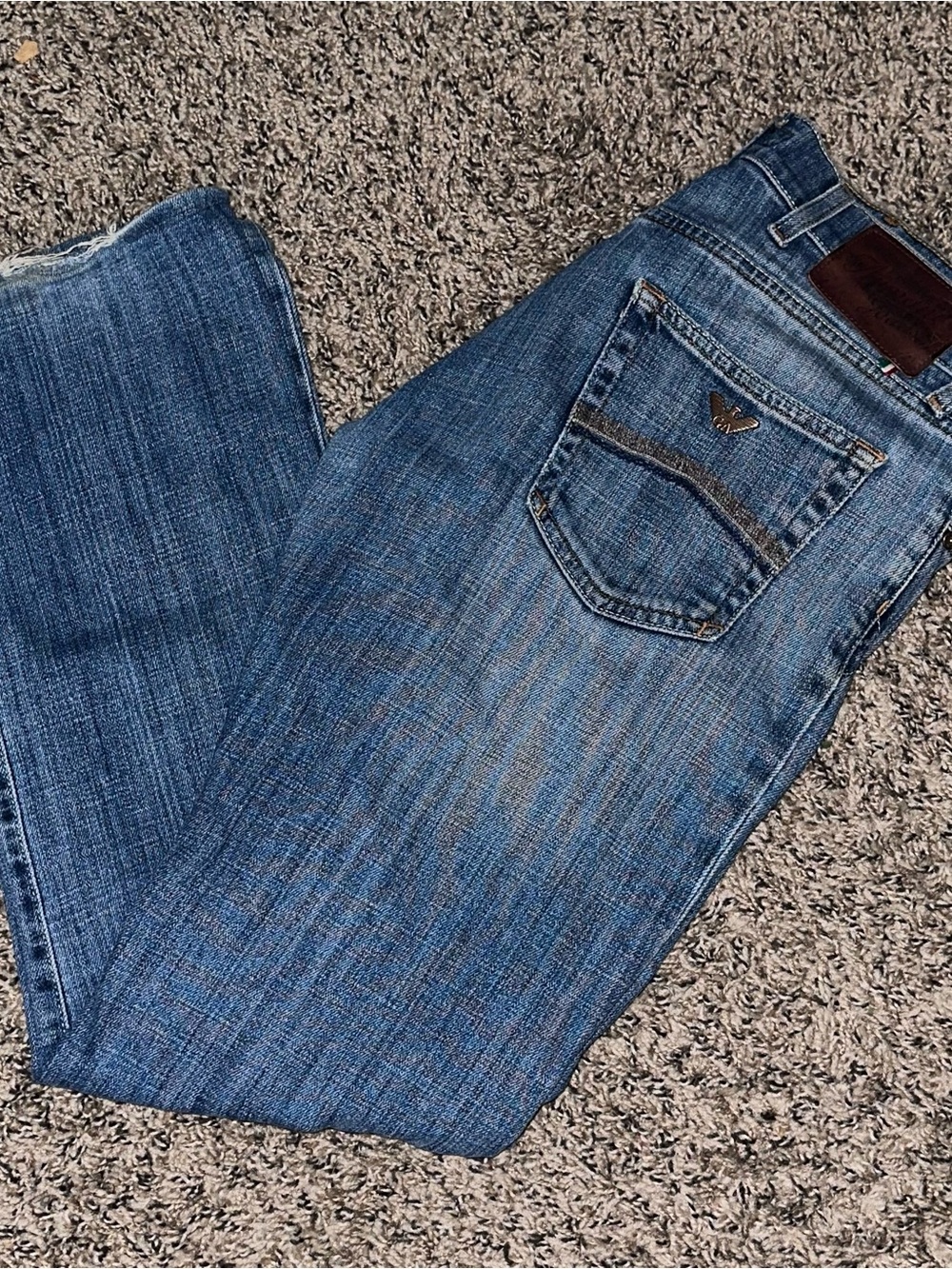 Armani Jeans Men's Blue Straight-Leg Denim
